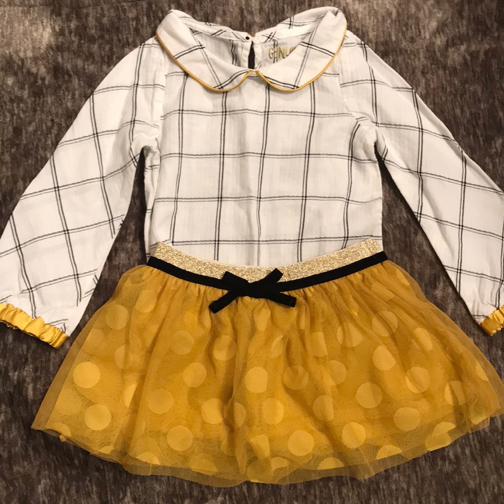 Genuine Kids Gold Skirt and blouse set